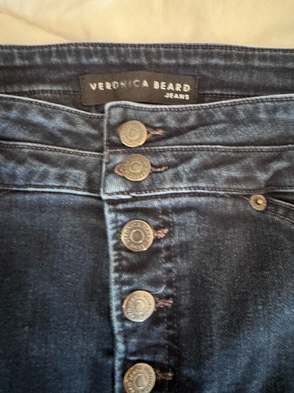 Veronica Beard Beverly Skinny Flare Jeans in Dark Blue